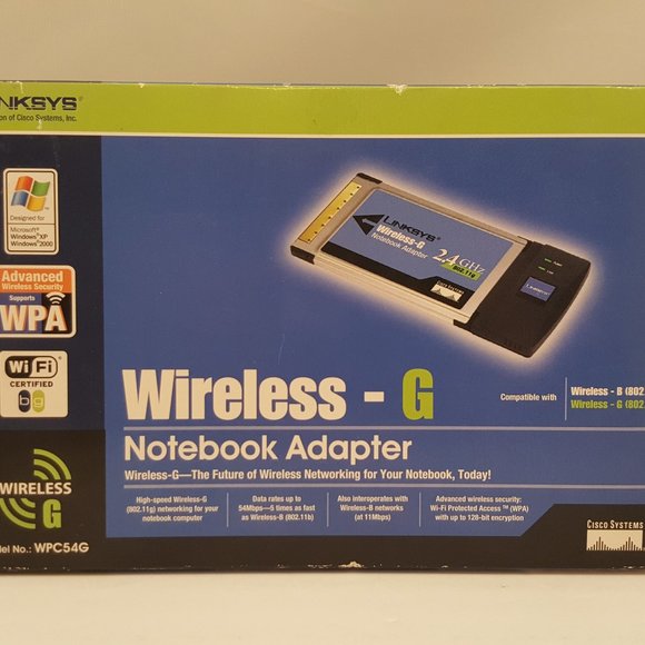 LINKSYS CISCO Wireless G Notebook Adapter Cardbus 2.4Ghz 802.11g WPC54G - Picture 1 of 8